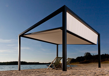 Fritstående q.bus pergola markise i stærk tysk kvalitet