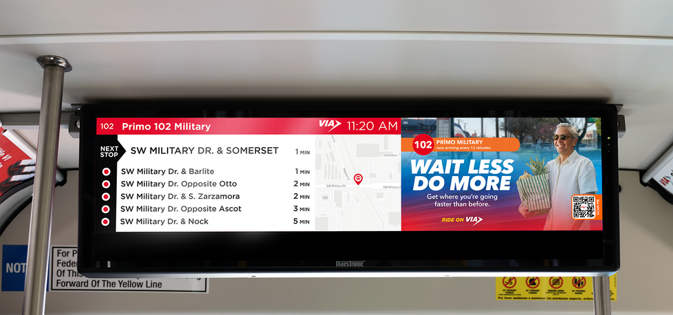 Infotainment Screen inside a VIA Bus
