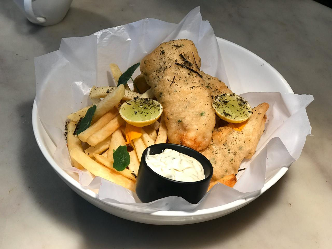 Fish and Chips Benhal Mustard