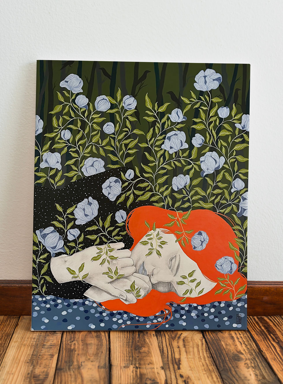 Miniature : "La jf et la mort", 100x80 cm, acrylique et crayon graphite sur toile, 2026
