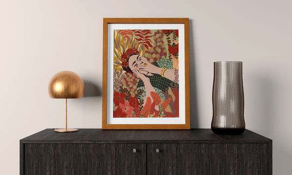 "Frida #2", tirage A3 sur papier texturé.