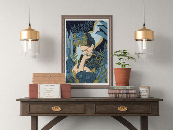 "Frida #3", tirage A3 sur papier texturé.