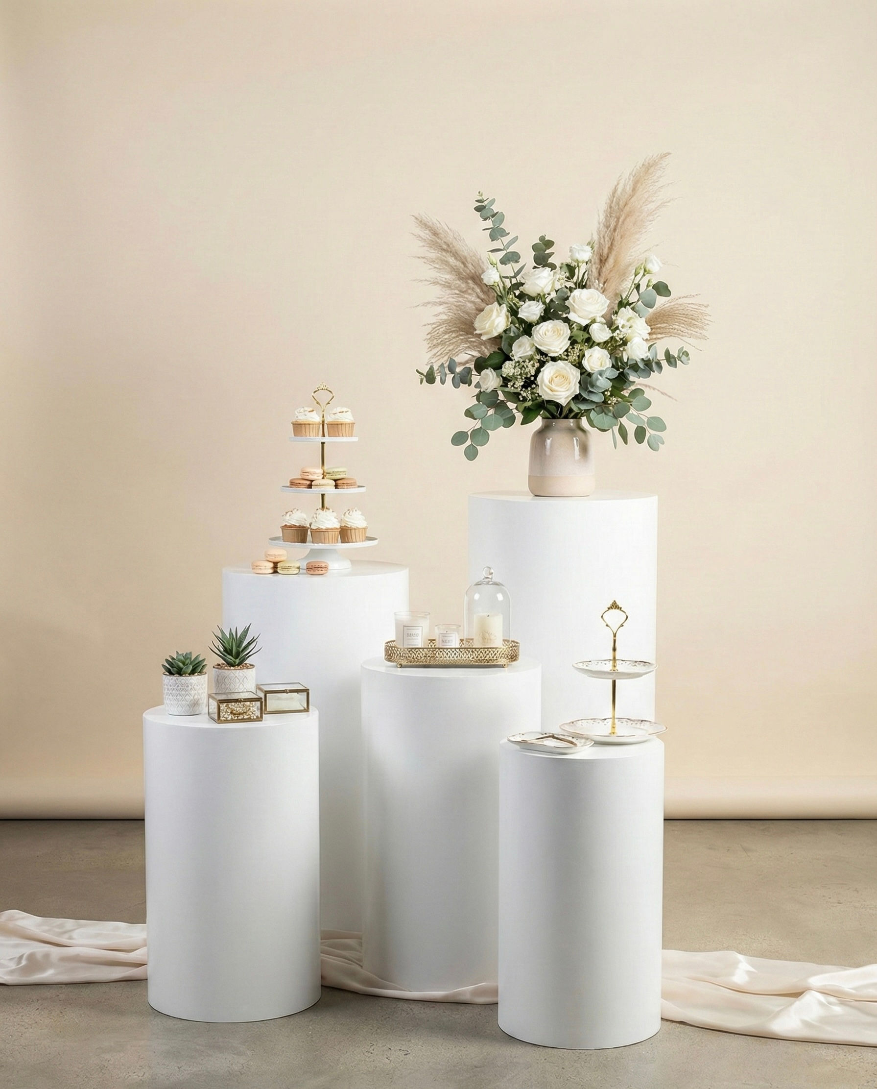 Modern Cylinder Pedestal Stands (set of 5)