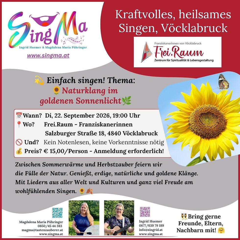 Einladung Singabend, Vöcklabruck (Insta)