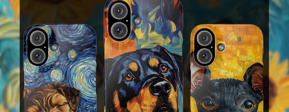 Van Gogh Dog Starry Night Slim Phone Cases Collection (Set of 8) - iPhone 16 Pro Max, 15 Plus, 14, 13, 12, 11, XS, XR, 7, 8