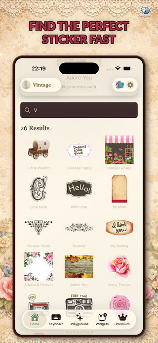Feature screen of the Vintage Emoji Stickers app