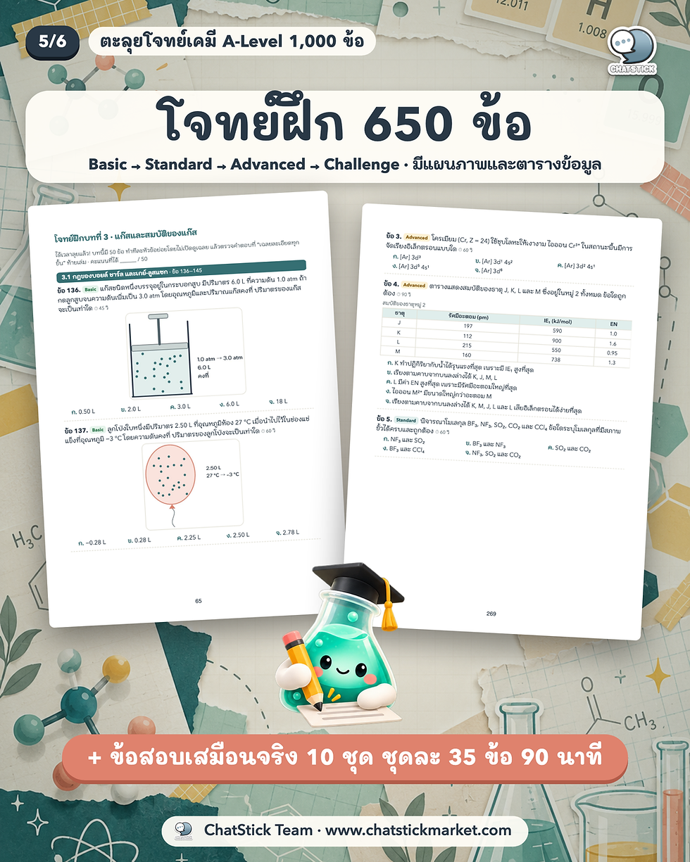 Thumbnail: ตะลุยโจทย์เคมี A-Level 1,000 ข้อ เฉลยละเอียดทุกขั้น + Mind Map