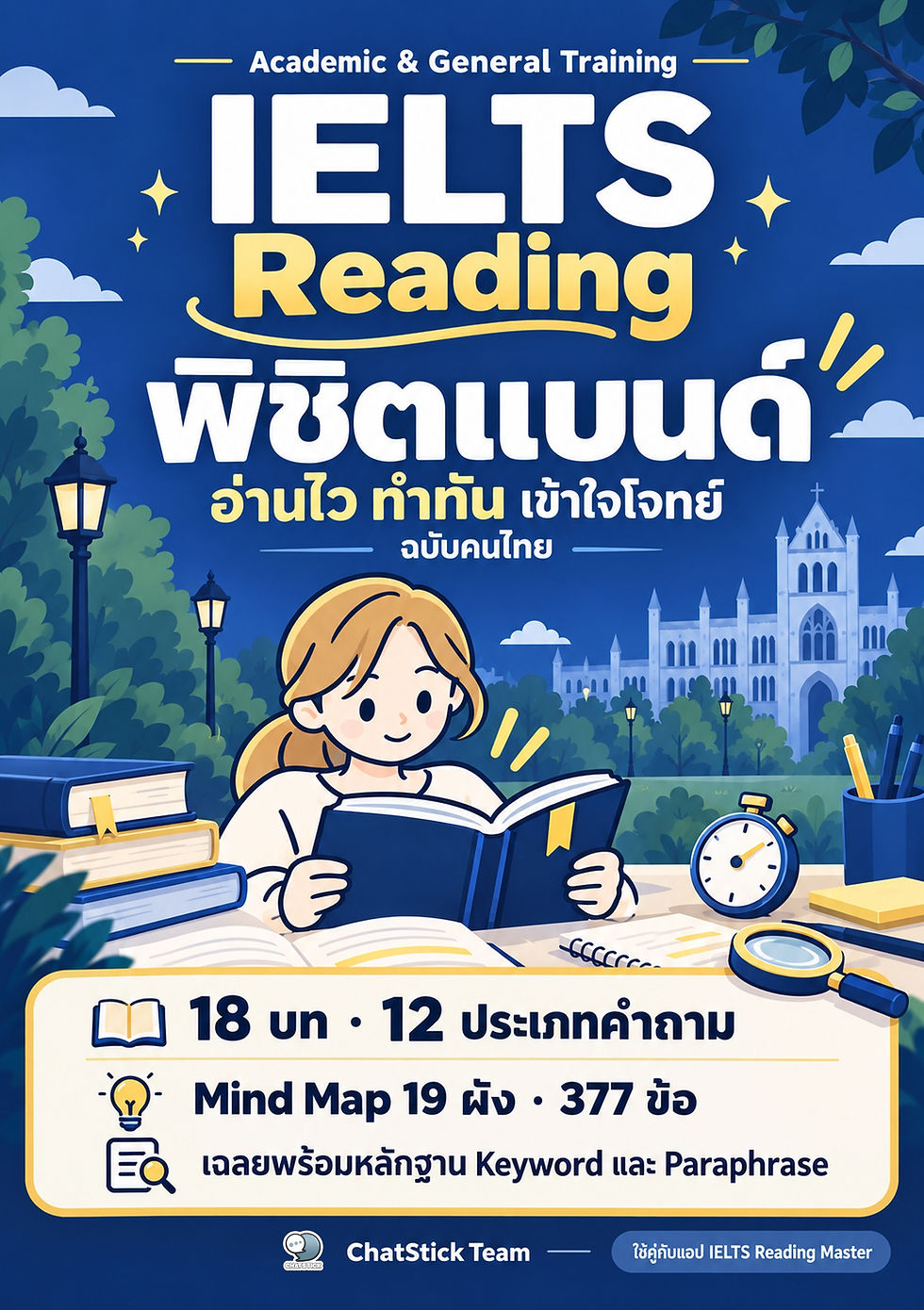 รีวิว IELTS Reading พิชิตแบนด์: ครบ 12 ประเภทคำถาม + Mind Map + ข้อสอบ 377 ข้อ คุ้มไหมสำหรับคนเตรียมสอบ IELTS