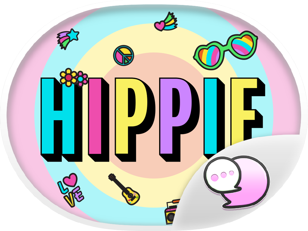 嬉皮復古飾品。免費貼紙。