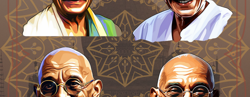 150 Mahatma Gandhi Digital Sticker Clipart Pack - PNG Printable Cliparts with Transparent Background for Personal & Creative Use