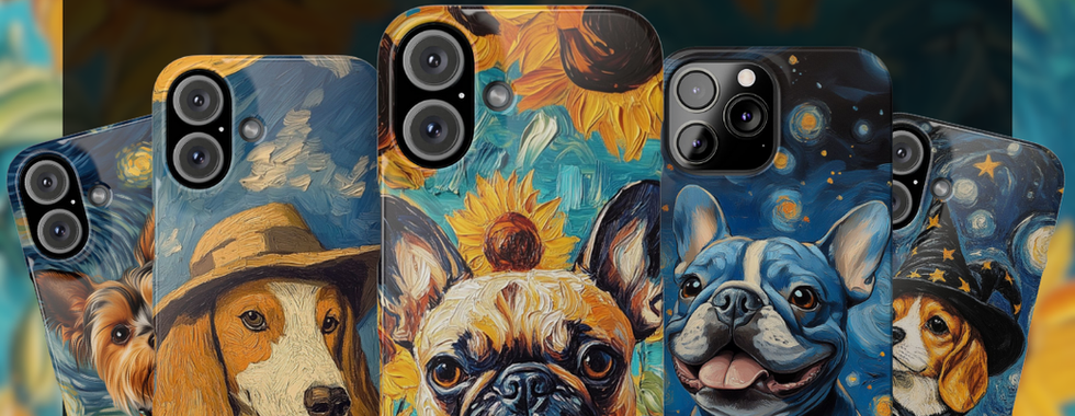 Van Gogh Dog Starry Night Slim Phone Cases Collection (Set of 8) - iPhone 16 Pro Max, 15 Plus, 14, 13, 12, 11, XS, XR, 7, 8
