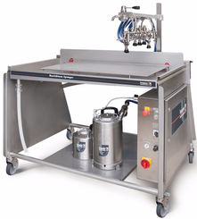 Puente para aplicar huevo y brillo vegetal sobre las bandejas Airless. Boyens