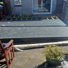 Dark wood decking