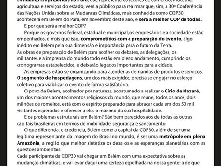 Posicionamento - A COP É NOSSA. MAIS DO QUE NUNCA.