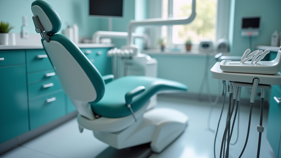 Close-up view of modern dental equipment in clinic