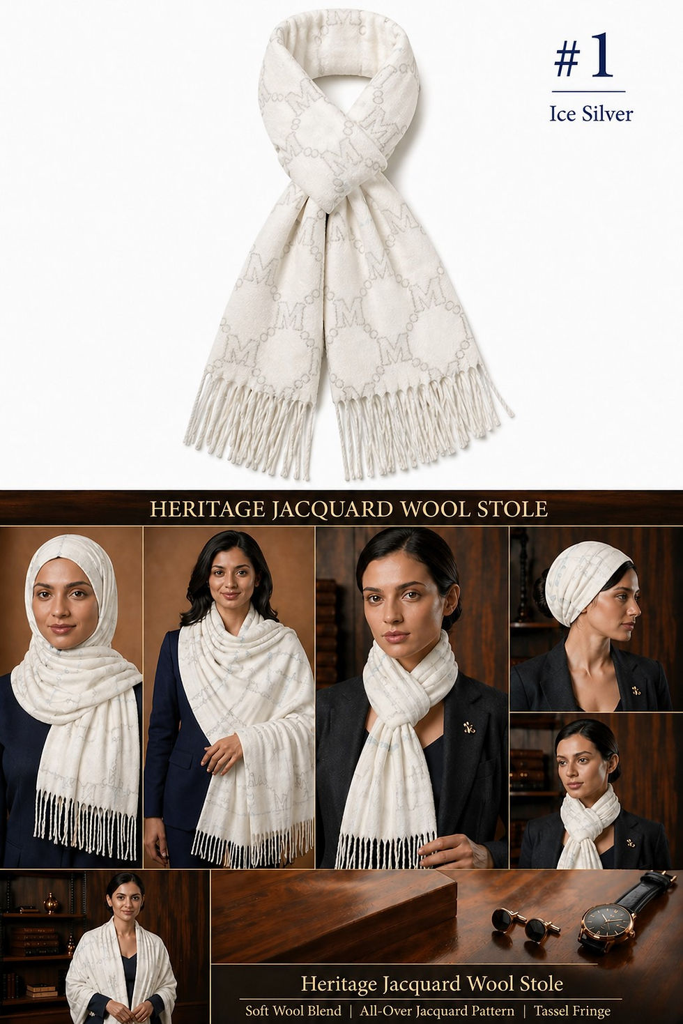 Thumbnail: Heritage Jacquard Wool Stole