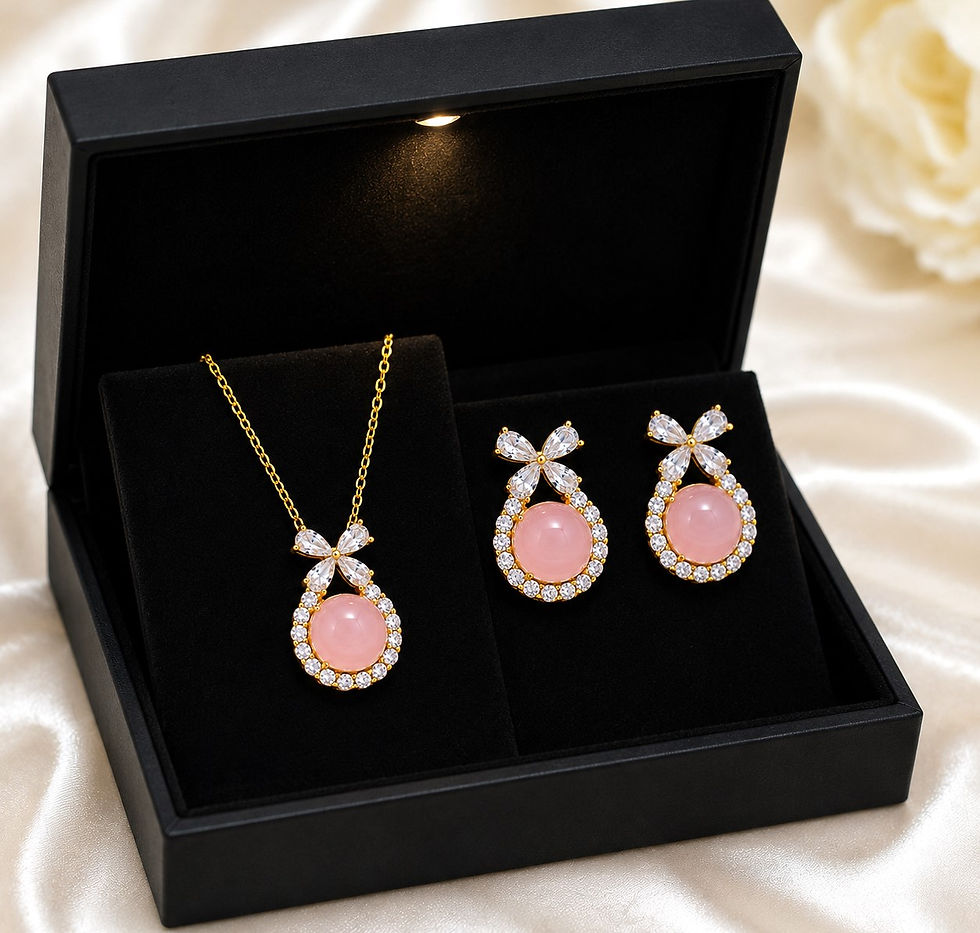 Thumbnail: The Rosé Éclat Crystal Blossom Jewelry Set