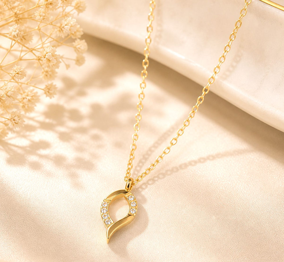 Thumbnail: The Elara Radiant Geometric Zircon Pendant