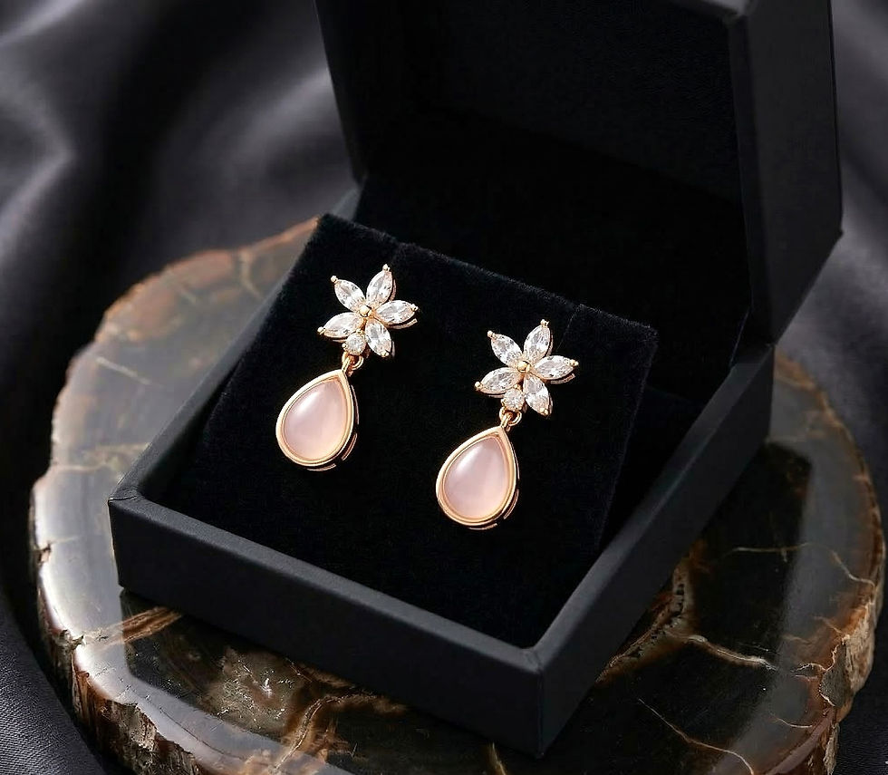 Thumbnail: Pink Petal Elegance Earrings