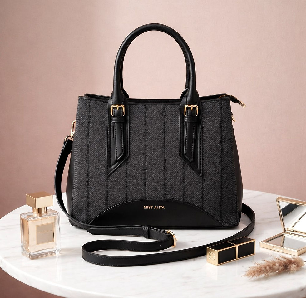 Thumbnail: Noir Élise Structured Tote