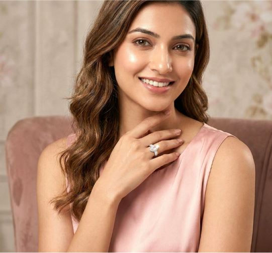 Thumbnail: Adjustable Celeste Pink Aura Ring