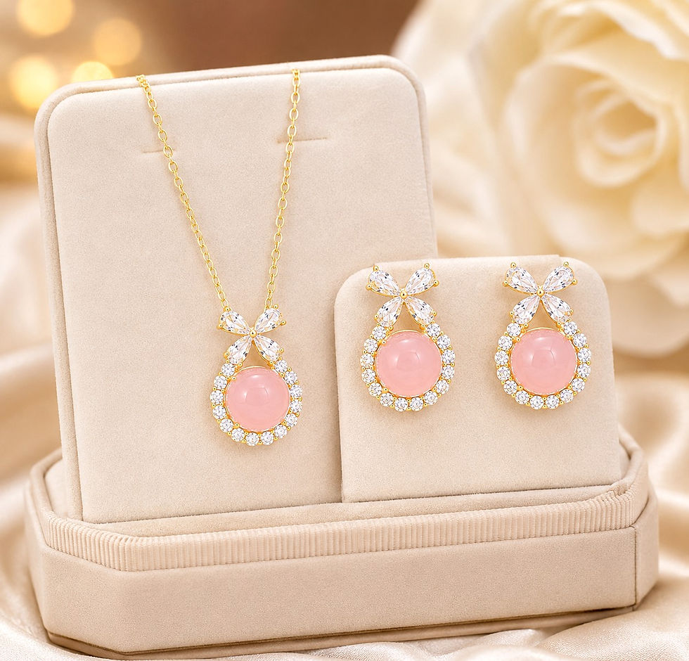 Thumbnail: The Rosé Éclat Crystal Blossom Jewelry Set
