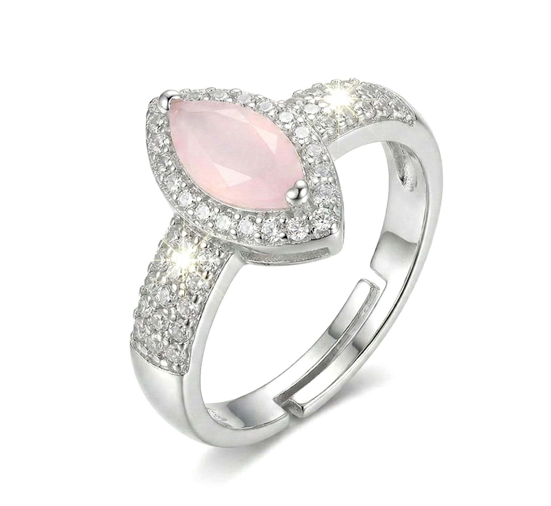 Adjustable Celeste Pink Aura Ring