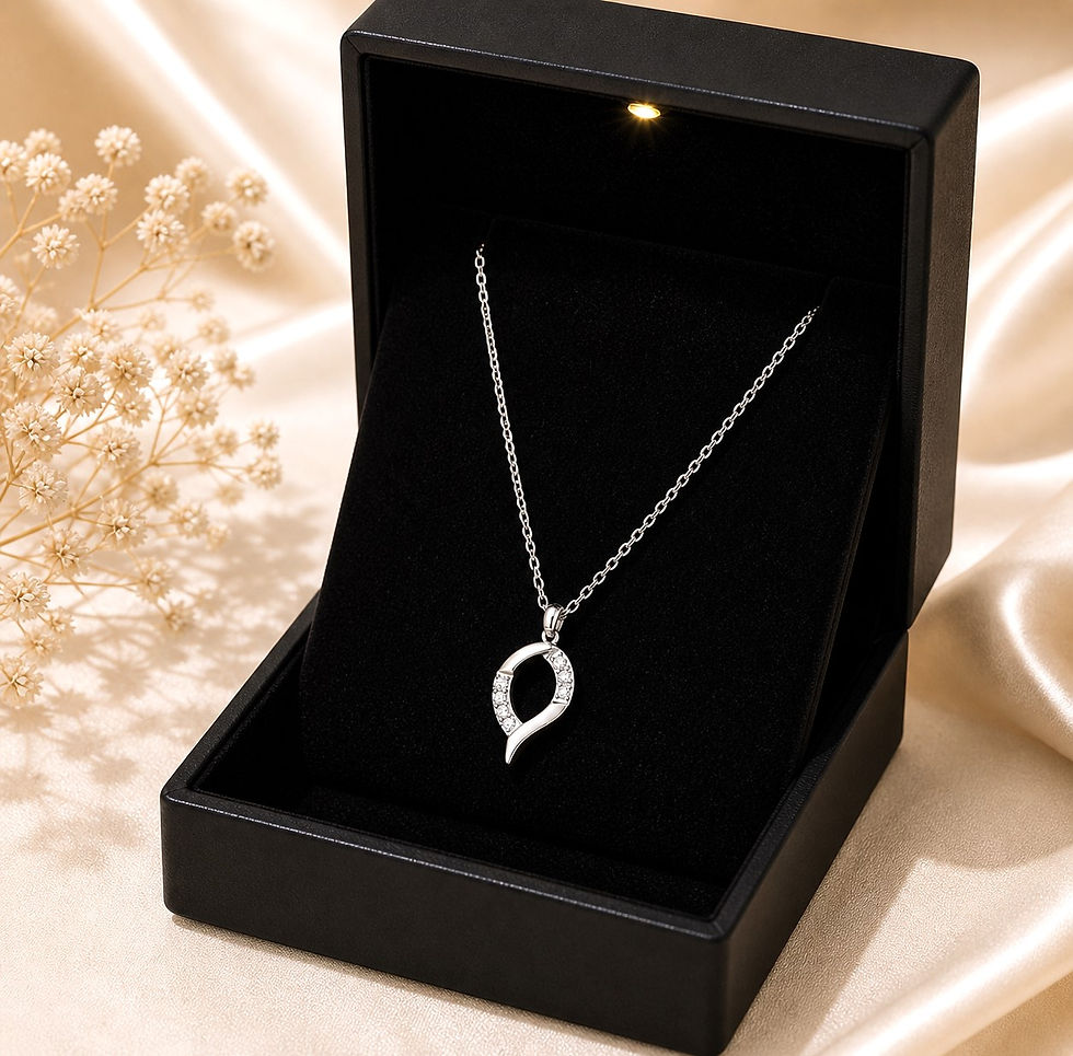 Thumbnail: The Elara Radiant Geometric Zircon Pendant