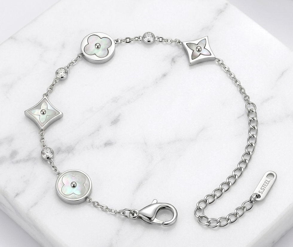 Thumbnail: Pearl Blossom Charm Bracelet