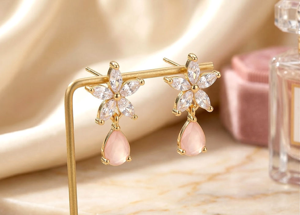 Thumbnail: Pink Petal Elegance Earrings