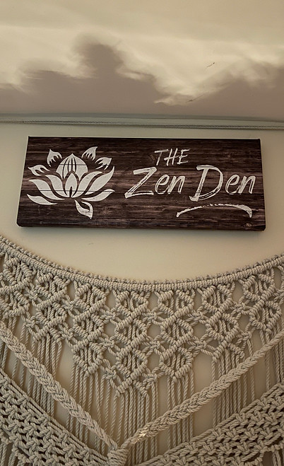The Zen Den sign from Heidi's Total Soul Connection Healing Room.