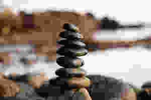 balance blur boulder close up