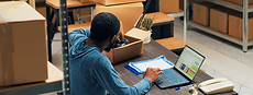Person in the warehouse working