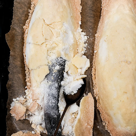 Sea bass in Salt & Lemon Zest Crust