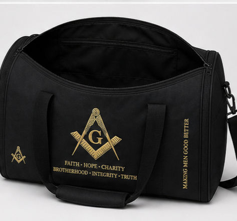 Thumbnail: 🖤 Large Masonic Legacy Duffle Bag – Built for Brotherhood