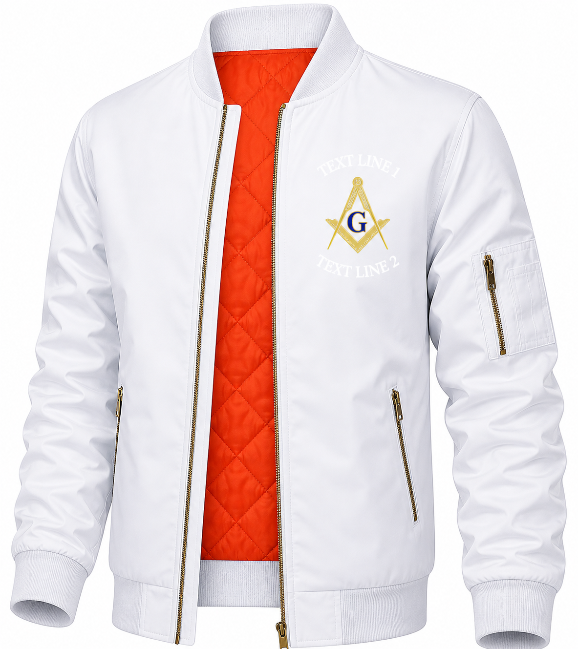 Luxury Masonic Embroidered Bomber Jacket