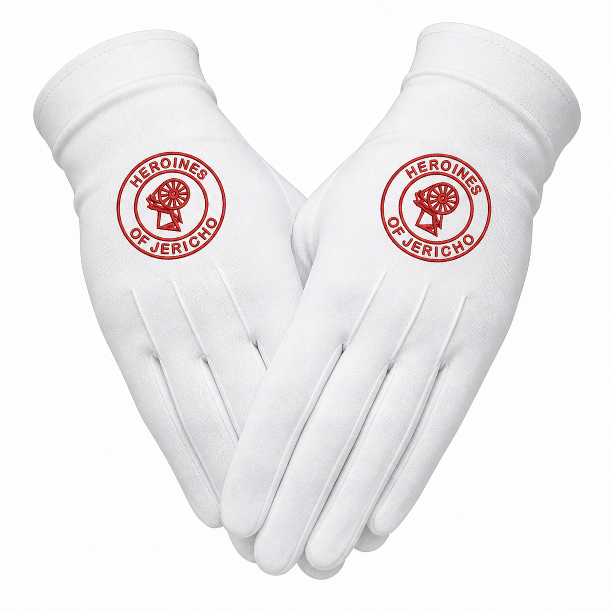 Heroines of Jericho Embroidered Ceremonial Gloves