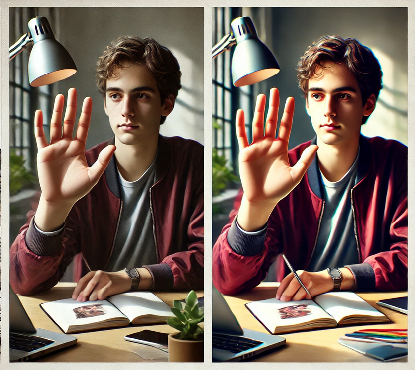 (Left)AI Generated Artwork (Right) Human Created Artwork