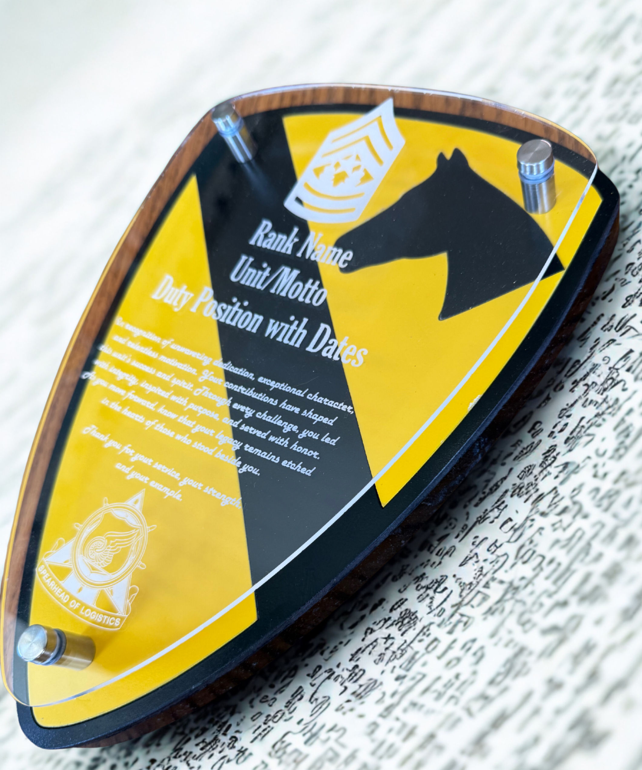 1st CAV Engraved Acrylic Plaque