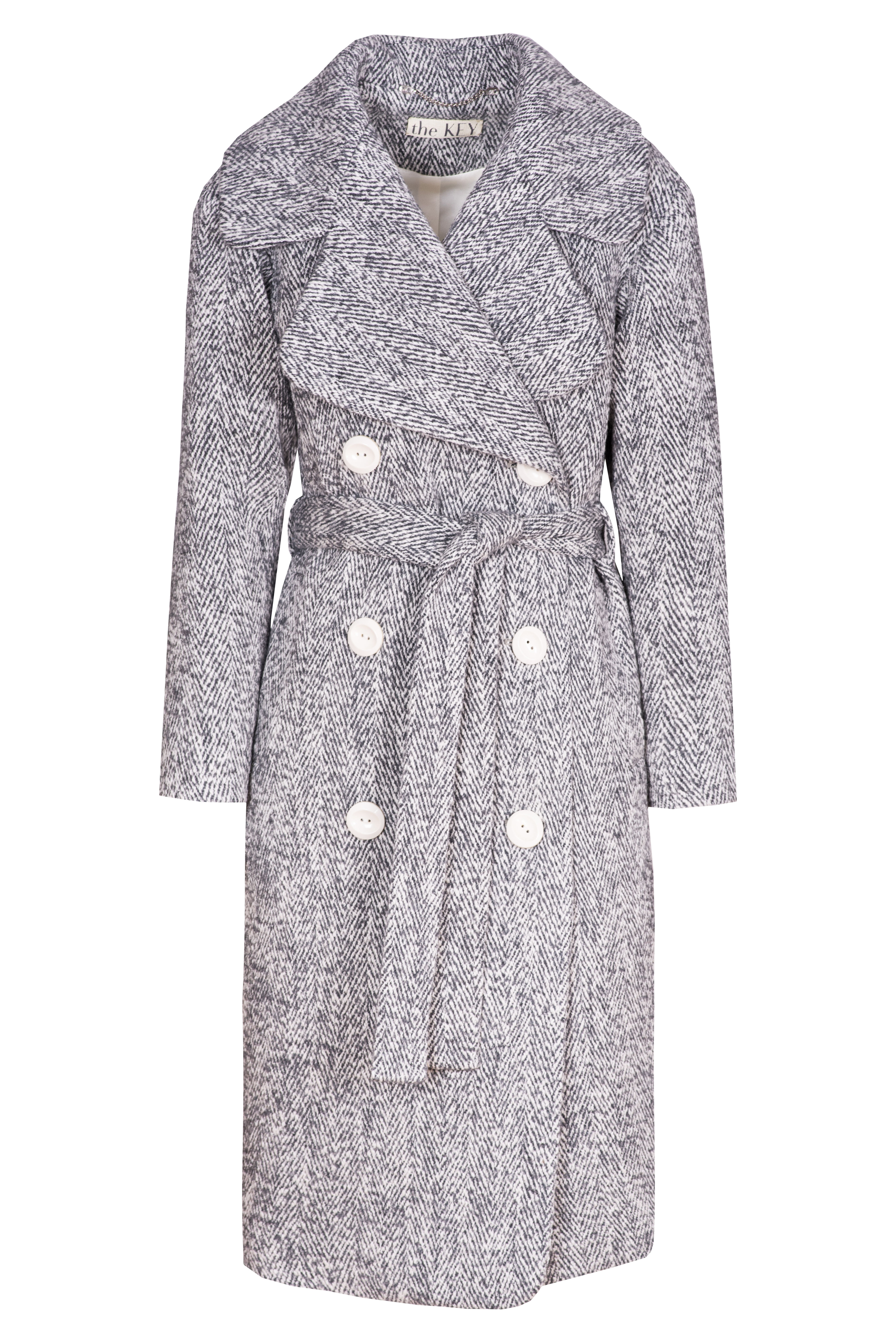 Płaszcz jesienny damski w kolorze szarym