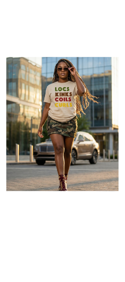 Thumbnail: Locs Kinks Coils Curls Tee – Natural Hair Pride Statement Tee