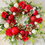 Thumbnail: Handmade Christmas Wreath in Reds & Whites 