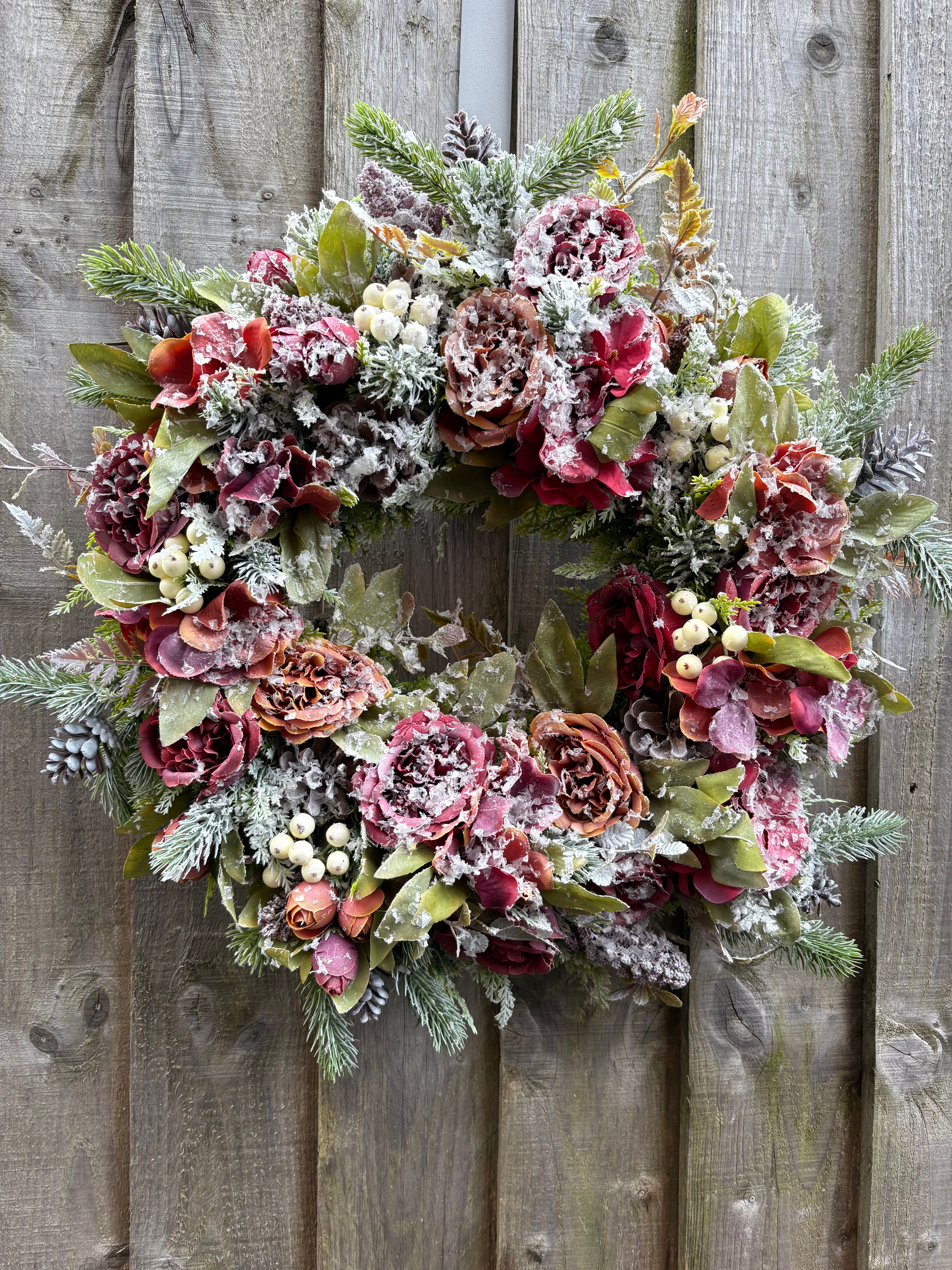 Handmade Frosted Winter door wreath