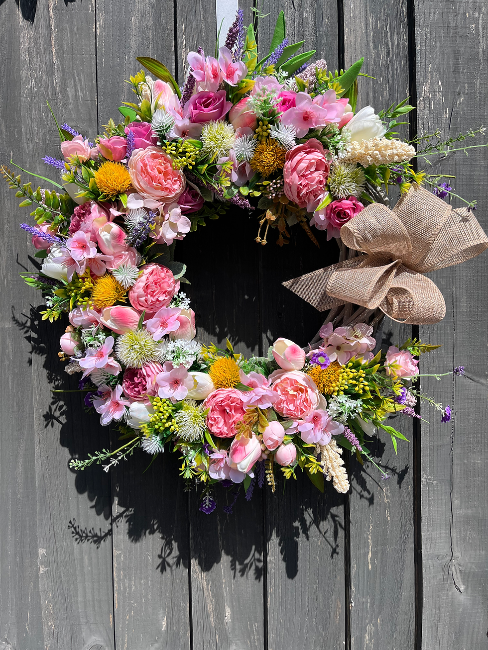 Thumbnail: Handmade spring floral wreath