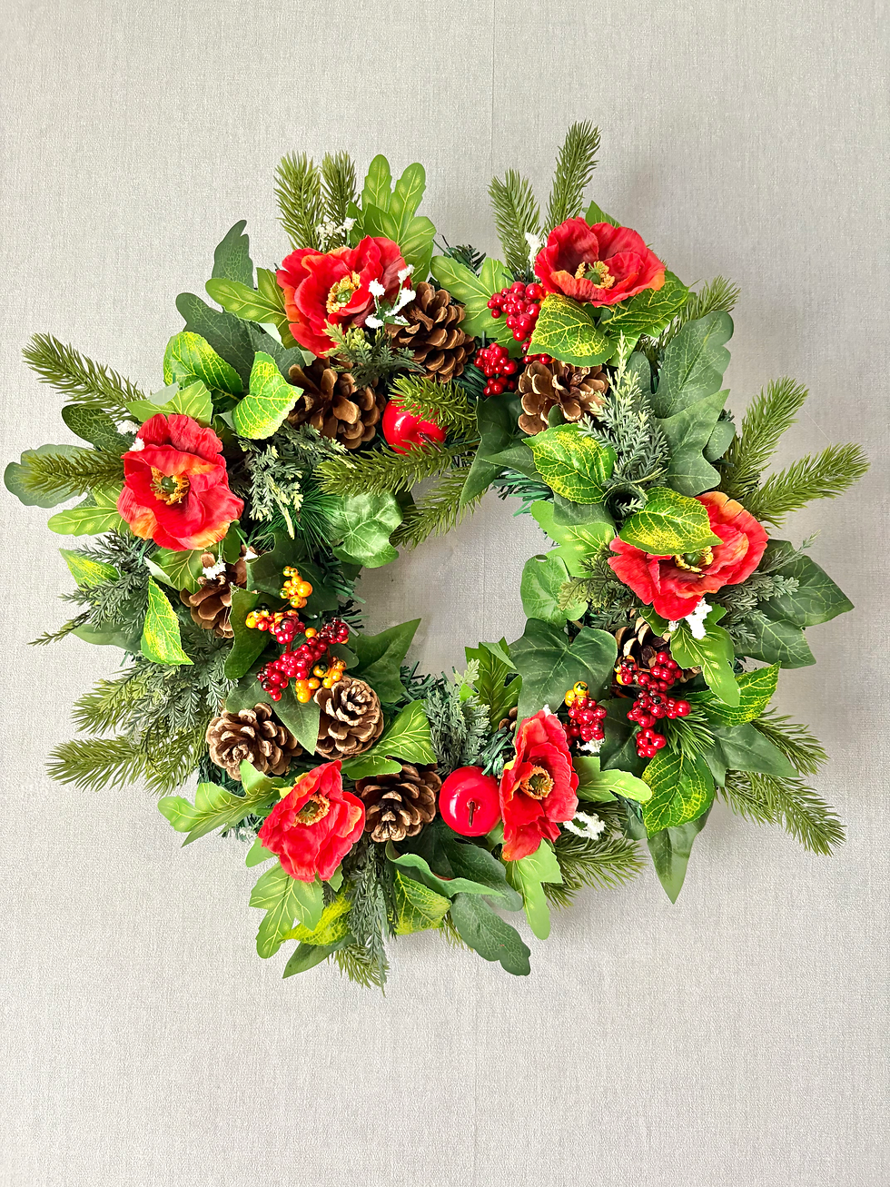 Thumbnail: Handmade Graveside Poppy Wreath