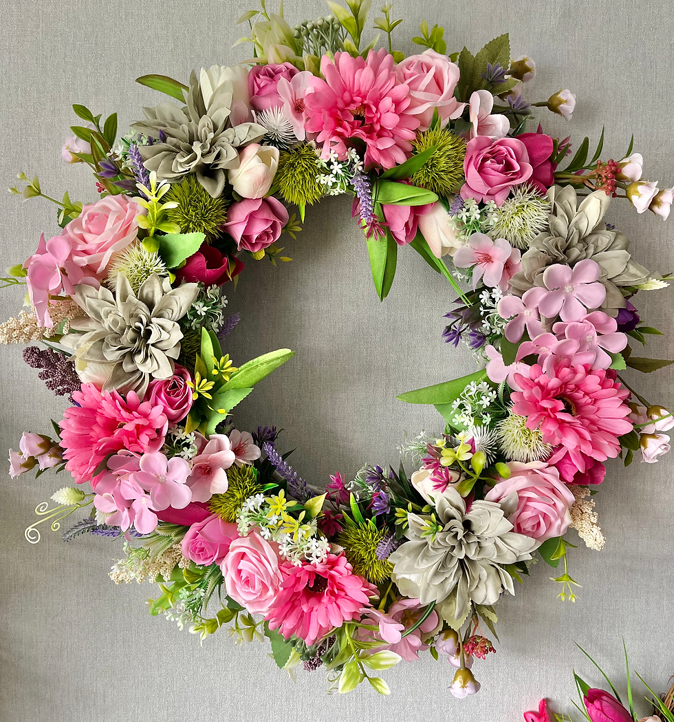 Handmade boho wedding wreath