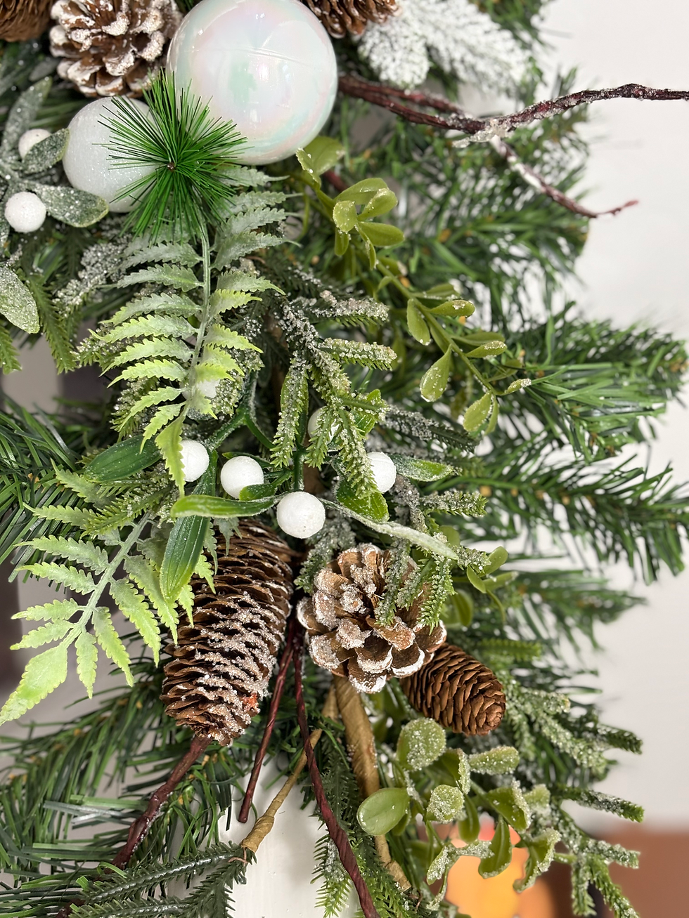 Thumbnail: Handmade Christmas Garland in whites & greens 