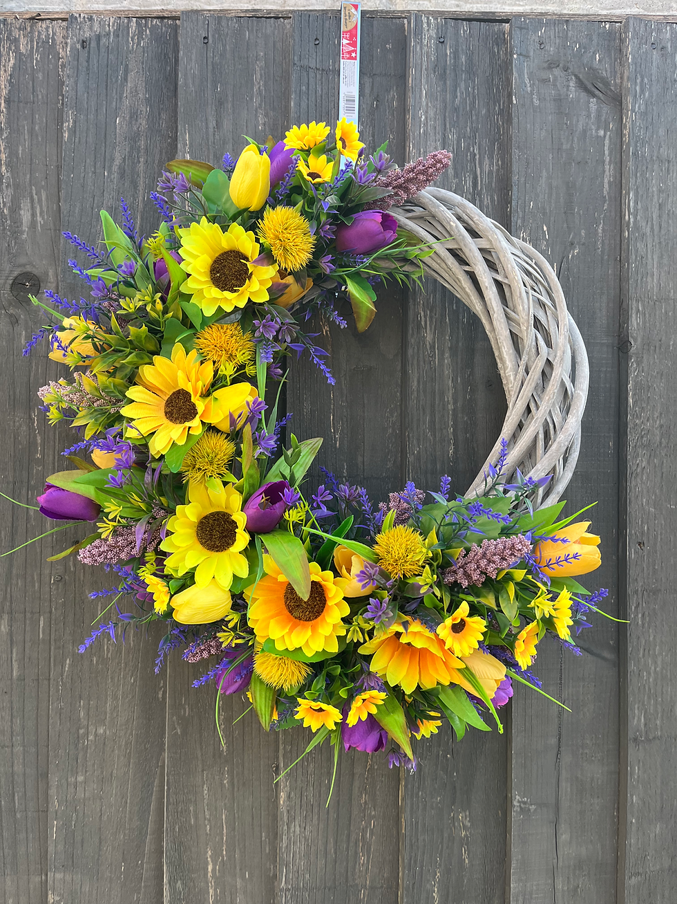 Thumbnail: Yellow and purple spring wreath