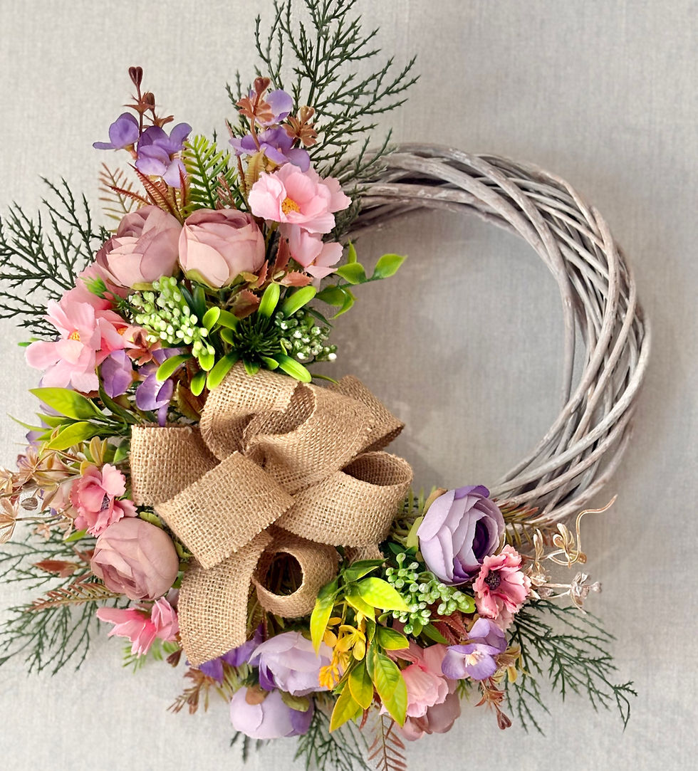 Thumbnail: Handmade Spring Wreath & Posy Urn 