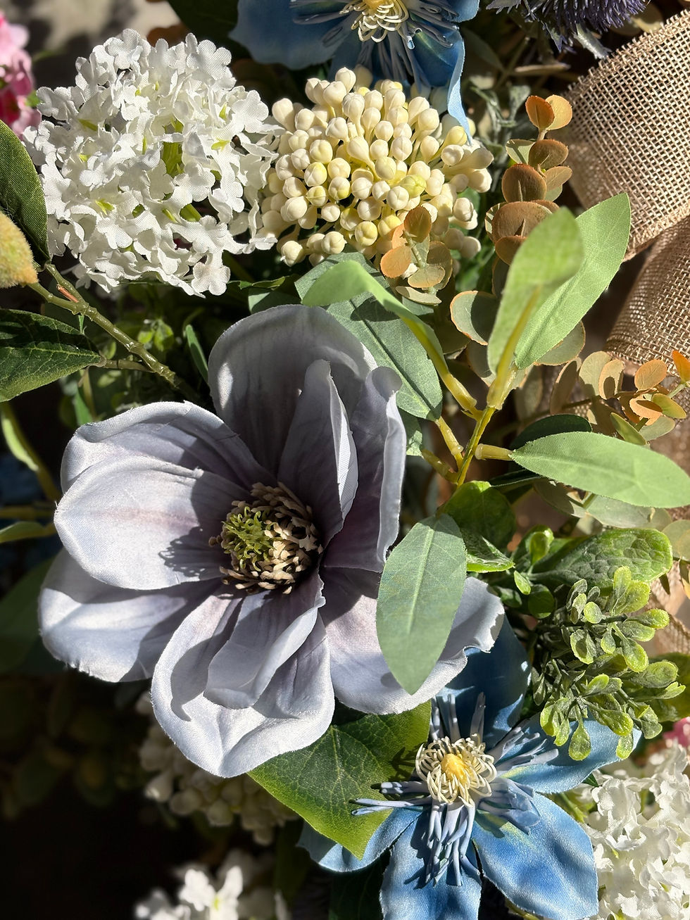 Thumbnail: Handmade Blue & Pink Heart with Camellia 